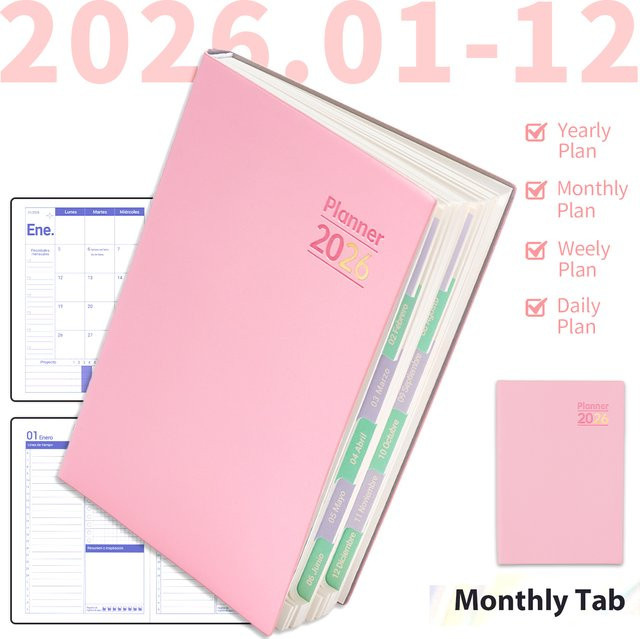 DOT DING Wochen- und Monatsplaner 2026 Organizer A5 in Green mit Softcover, Tabs und Stiftschlaufe - Bild 1