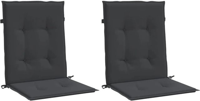 vidaXL Gartenstuhlauflagen für Niedriglehner, 2 Stück, Schwarz, B/T/H: 100 x 50 x 3 cm, wasserabweisendes und atmungsaktives Oxford-Gewebe - Bild 1