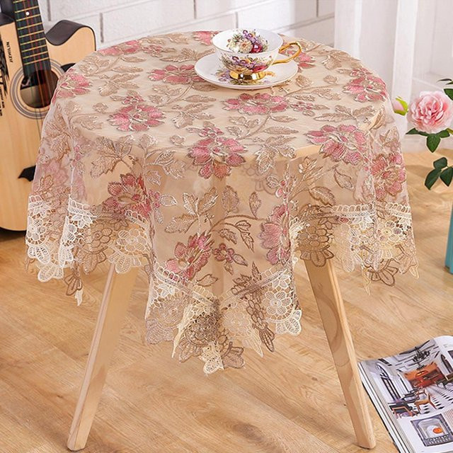 Battilo Rechteckige Tischdecke mit floraler Bestickung, Polyester, Mehrfarbig, B/T: 120 x 60 cm - Bild 1