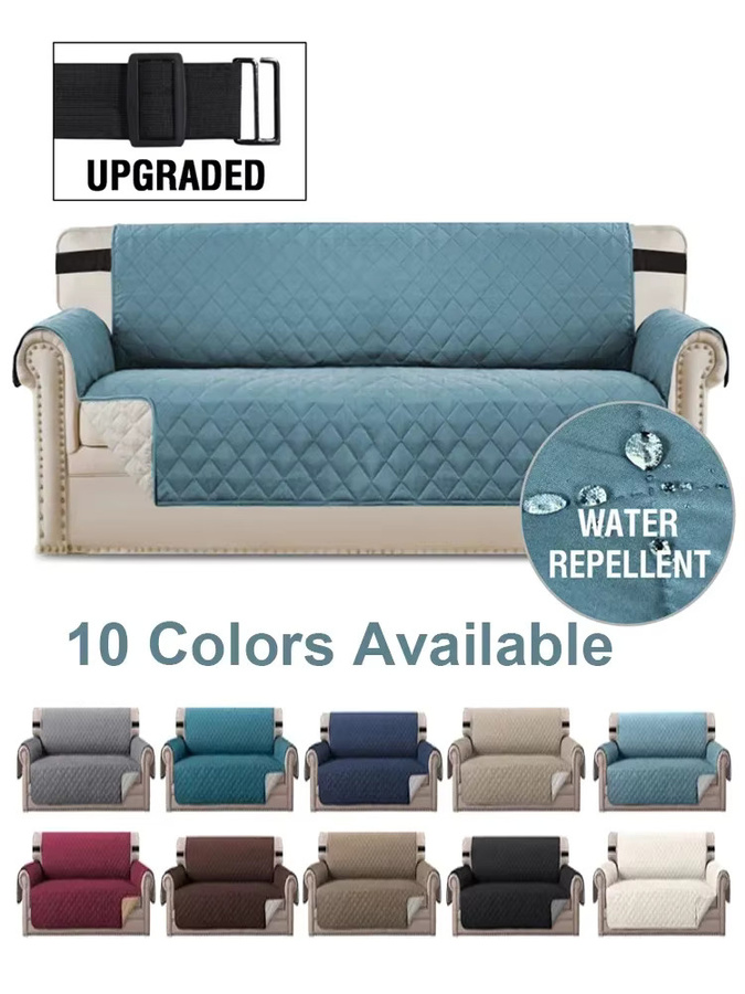 Wasserabweisender Sofabezug von WANERQU für 1- bis 4-Sitzer Sofas mit Gummiband, Polyester, Blau oder Grau - Bild 5