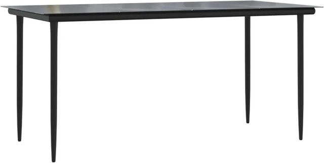 vidaXL Garten-Esstisch aus Stahl und Hartglas in Schwarz, modern und rechteckig, B/T/H: 160 x 80 x 74 cm - Bild 1
