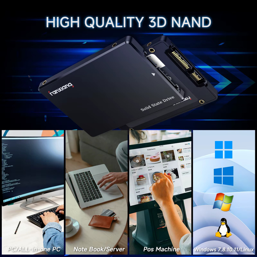 Fanxiang S101Q 2,5-Zoll SATA SSD Interne Solid-State-Drive für Desktop-PC und Laptop in Schwarz - Bild 3