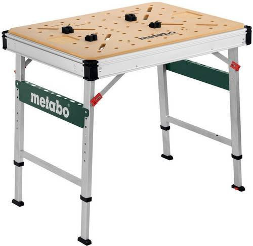 Metabo Multifunktionstisch MWB 100 klappbar in Beige und Braun mit MDF und Aluminium, B/T/H: 100 x 100 x 75 cm - Bild 1