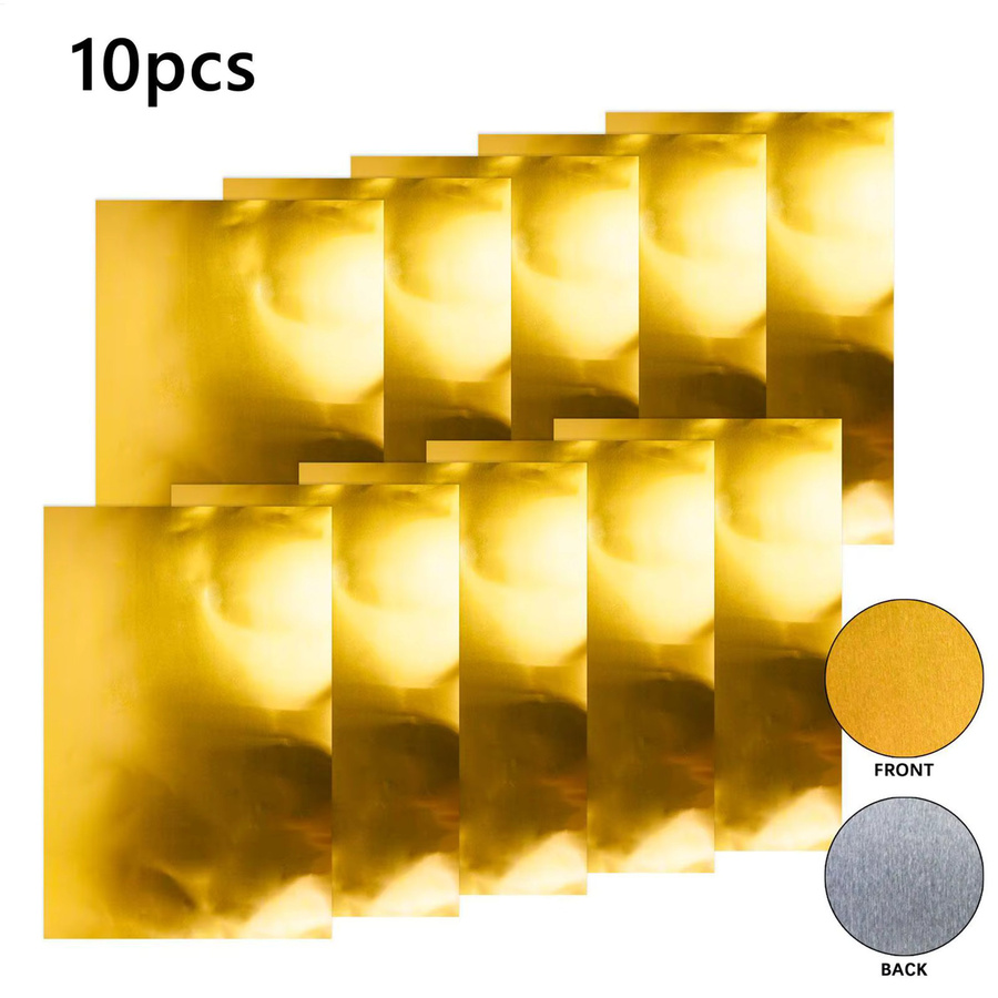 10 Stück Prägefolienblätter aus Aluminium in Silber und Gold für Kunstprojekte zum Malen und Gravieren - Bild 3