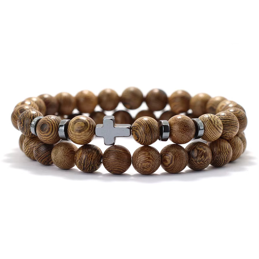 Armband Set, Holz, Howlith, Lava Stein, Unisex - Bild 2