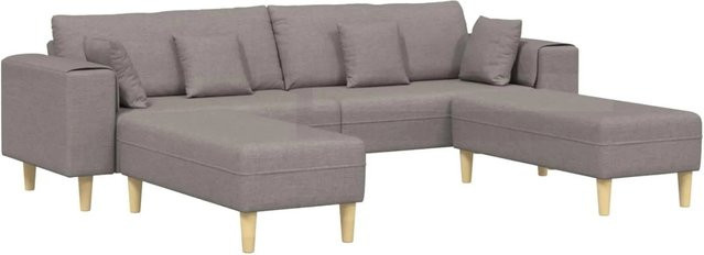 vidaXL Sofa Set 3-teilig in Taupe mit Kissen und passendem Ottoman, moderner Stoffbezug für dein Wohnzimmer - Bild 1