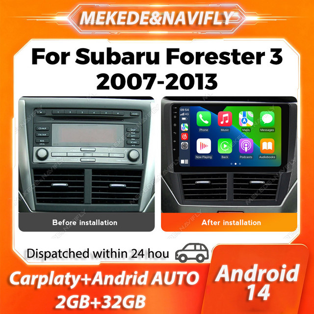 MEKEDE 2 DIN Carplay Autoradio mit GPS-Navigation für Subaru Forester 3 SH 2007 - 2013 und Impreza GH GE in Schwarz - Bild 1