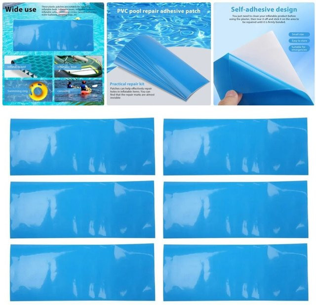 Selbstklebendes PVC Reparaturset für Schwimmbäder in Blau zur Unterwasserreparatur von Pools - Bild 1