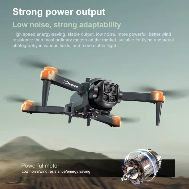 Lenovo V98 Drohne mit 8K HD Doppelkamera, GPS-Positionierung, Hindernisvermeidung und bürstenlosem Motor in Grau und Schwarz - Bild 5