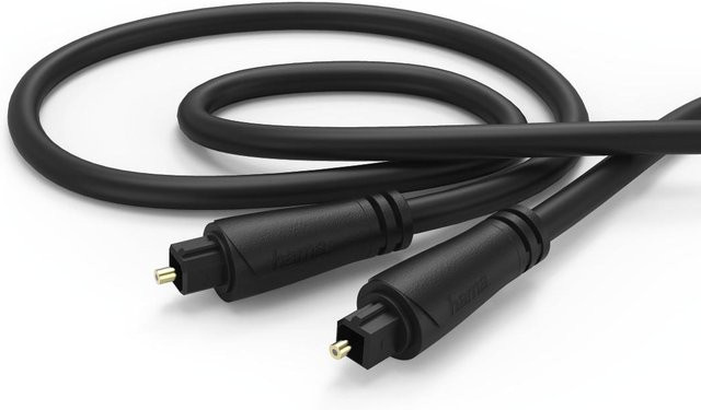 Hama Audio-Lichtleiter-Kabel Toslink in Schwarz und Gold, Länge: 0,75 m - Bild 1