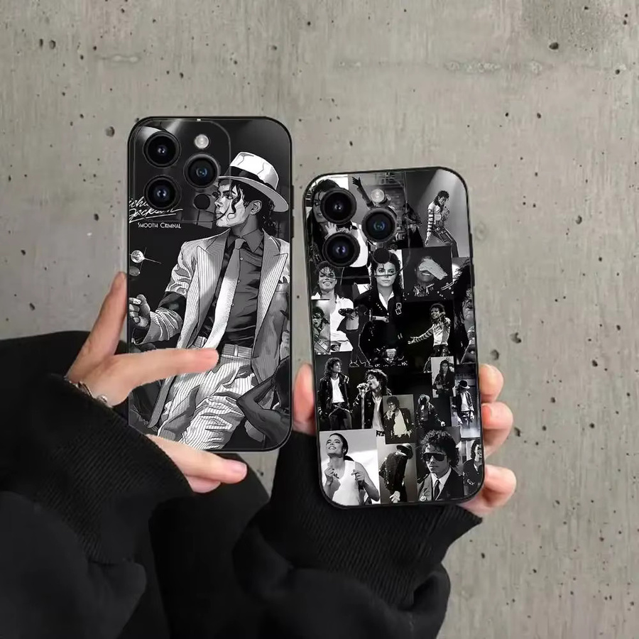 Schwarze Michael Jackson Handyhülle für Apple iPhone 17 16 15 14 13 12 11 Pro Max X XR XS Schutzhülle - Bild 2
