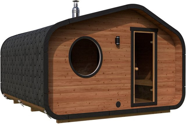 Outdoor Sauna Mont Blanc von Hansagarten24 aus Erlenholz in Braun, B x T: 4 x 4 m - Bild 1