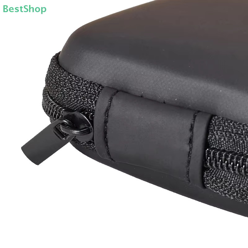 Tragbare Leder Kopfhörer Tasche mit Reißverschluss und USB-C Organizer für Reise und unterwegs in Blau - Bild 2