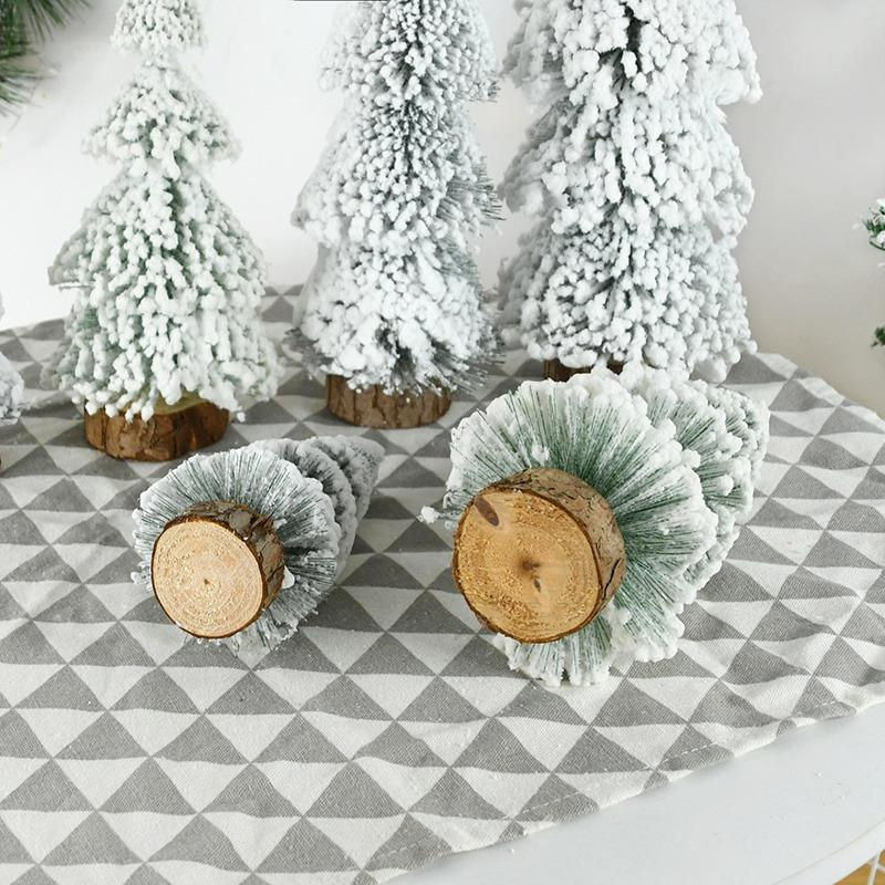 Love Home Garden Mini-Christbaumschmuck als hängendes Hängeornament in Form eines weißen Schnee- und Kieferbaums mit Zapfen für deine Weihnachtsdekoration - Bild 4