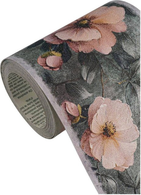 A.S.Creation Selbstklebende Blumenbordüre in Grau Rosa Pink, H x B x T: 10 x 500 x 6,8 cm - Bild 3