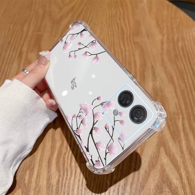 EDGE 40 Neo Transparentes Handycase mit Zartem Blumenmuster für Motorola Moto Edge 40 Neo, 30 Neo, 50 Pro, 30 Pro, E13, E22, E32, E20, E7 - Bild 2