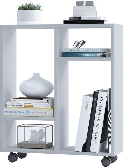 VCM Dremala Nischenschrank aus Holz mit Rollen als Regal, Beistelltisch oder Raumteiler, B/T/H: 65 x 20 x 65 cm - Bild 1