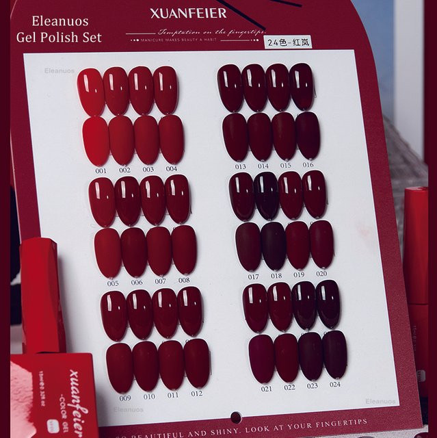 Eleanuos Lackgel-Mix Weinrot, Glänzend, 24 Stück - Bild 1