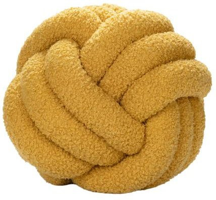 NOHS Cushions Dekofreundliches Kugel-Sofakissen aus Lammsamt in Gelb, Rund, Durchmesser: 22 cm - Bild 1