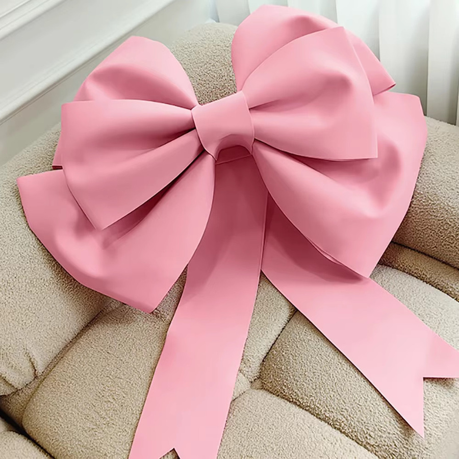 Handgefertigte große Schleife aus EVA-Schaumstoff für Dekorationen zu Weihnachten, Hochzeit oder Geburtstag in Rot und Pink - Bild 1