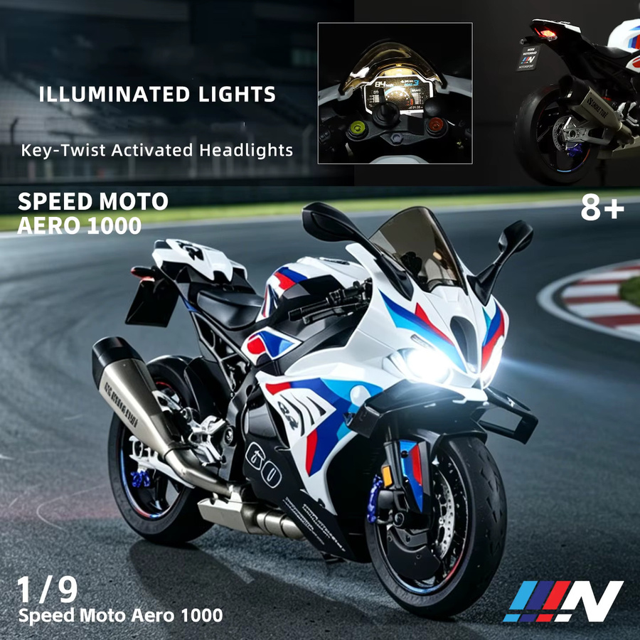 WELLY S1000RR Schlüssel-Sprühmodell, Motorrad-Modell, 1:9, mit Sound und Licht - Bild 4