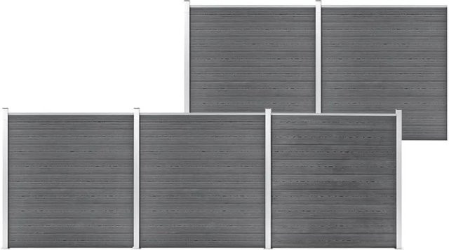 vidaXL Gartenzaun aus WPC in Grau, B/H: 872 x 186 cm - Bild 1