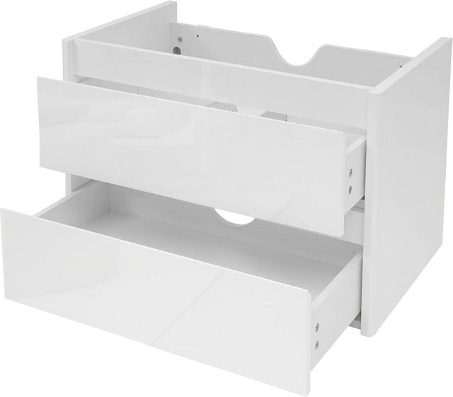 Waschbeckenunterschrank MCW-B19 Badezimmer Waschtischunterschrank Hochglanz Weiß B/T/H: 50 x 60 x 48 cm - Bild 1
