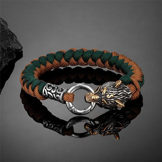 Armband Herren, Edelstahl, Paracord, 21 cm - Bild 1