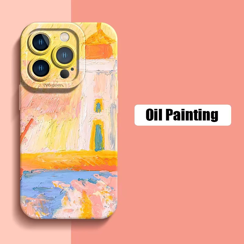Stoßfeste Silikon Handyhülle mit Van-Gogh Ölgemälde Design für iPhone Modelle in Multicolor - Bild 1