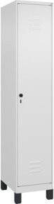 C+P Spind Classic PLUS Garderobenschrank mit 1 Abteil, Füße, Sicherheits-Drehriegel und 4 Garderobenhaken, Farbe: 9016/9016, H x B x T: 195 x 40 x 50 cm - Bild 1