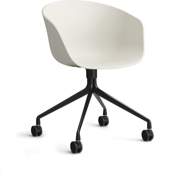 HAY About A Chair AAC 24 Schalensessel in Beige mit Stahlgestell und Drehfunktion - Bild 1