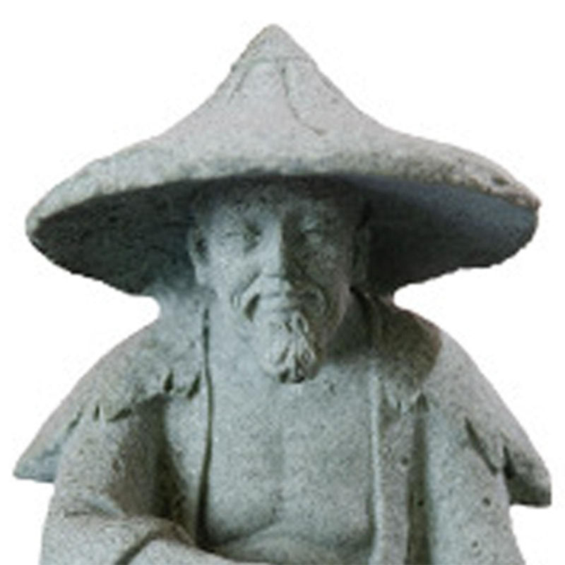 Tooarts Fischer Ornament aus Kunstharz in Grau als dekorative Statue für Steingarten und Dekoration - Bild 5