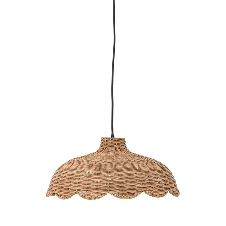 Bloomingville Hängelampe Pittu aus Rattan in Beige und Braun, muschelförmig, Durchmesser: 42 cm - Bild 1