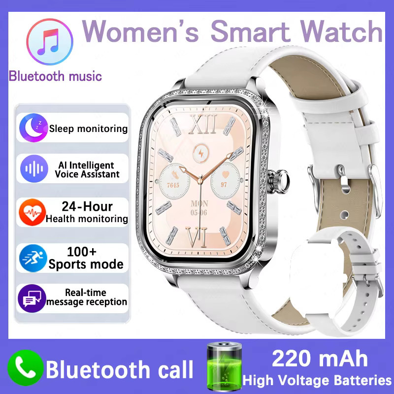 ChiBear Smartwatch, Diamantbesetzt, Roségold, Leder, Damen - Bild 4