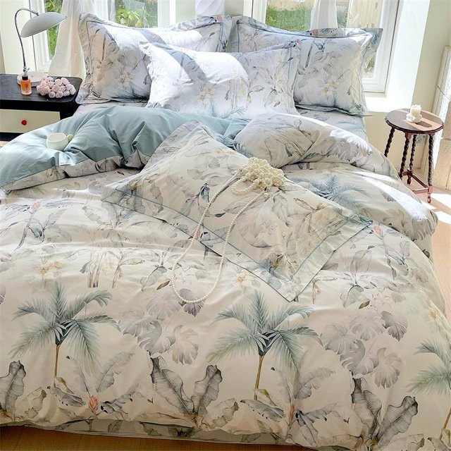 Bin Chi Textiles 3-teiliges Bettwäscheset aus 100% Baumwolle mit floralem Design in Weiß, B/H: 140 x 200 cm - Bild 1