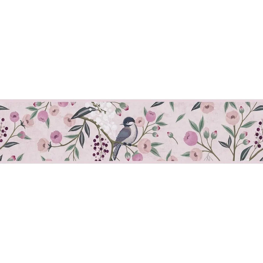 A.S. Création Vlies-Bordüre mit Blumen und Vögeln in Grün, Rosa und Lila, FSC-zertifiziert - Bild 2