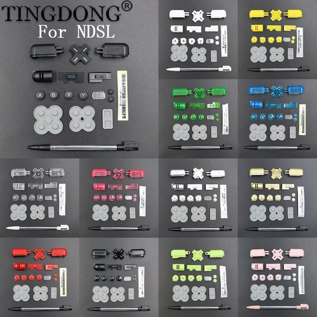 TingDong Ersatzteil-Set für NDSL Spielkonsole mit Knöpfen, ABXY, D-Pad, Leitfähigen Gummipads und Eingabestift - Bild 1