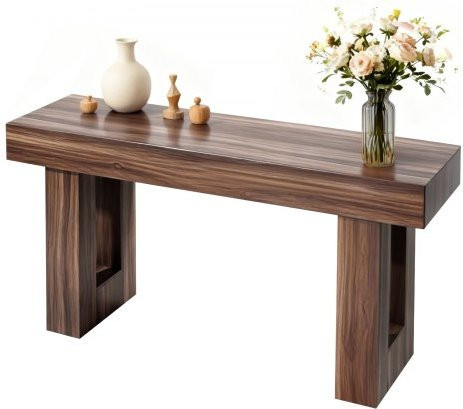 VEVOR Konsolentisch im Farmhouse-Stil aus Spanplatte, schmaler rechteckiger Beistelltisch für Flur, Wohnzimmer oder Schlafzimmer, Braun, B/T/H: 160 x 35 x 85 cm - Bild 1