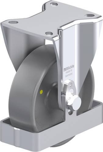 Blickle Stahlblech-Bockrolle BH-PO 125G-1-ELS-FS in Grau mit Kunststoffrad und 300kg Tragfähigkeit, Rad-Durchmesser: 125mm - Bild 1