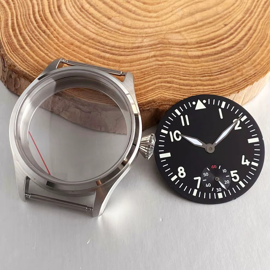 Tandorio Uhrengehäuse Vintage, Edelstahl, Silber, 42 mm, Unisex - Bild 2
