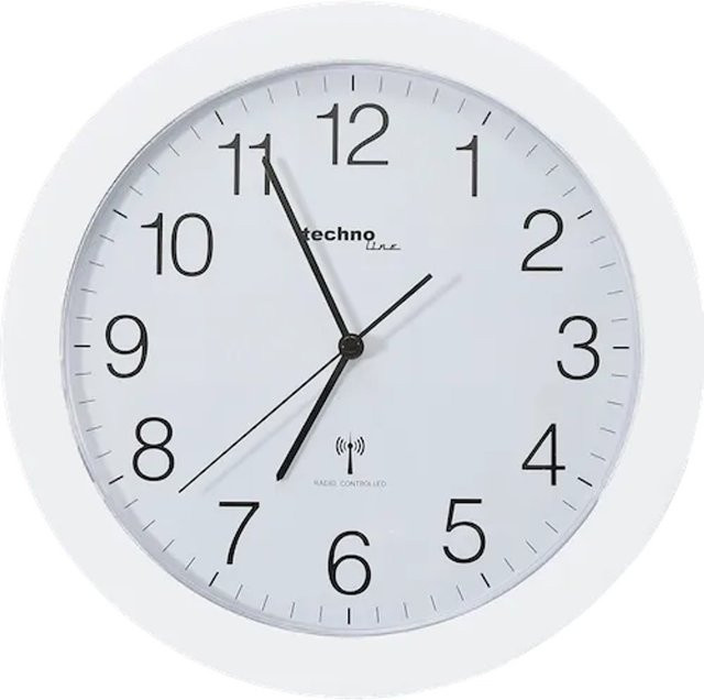 Technoline Funkwanduhr WT 8000 Analog Radio Controlled Weiss Rund - Bild 1