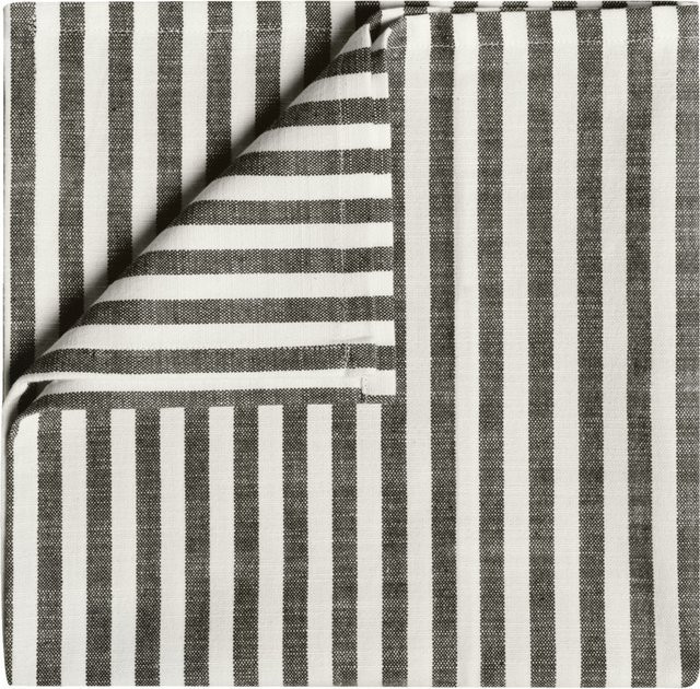 ERWIN M. Serviette Glava aus Baumwolle, gestreift, cremeweiß/anthrazit, B/L: 50 x 50 cm, 6er Pack - Bild 1