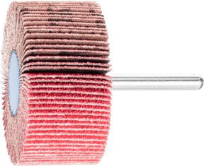PFERD CO-COOL80 Keramikkorn Fächerschleifer in Rot, Durchmesser: 60 mm, Dicke: 30 mm, Schaft-Durchmesser: 6 mm, ideal für hohen Abtrag auf Edelstahl - Bild 1