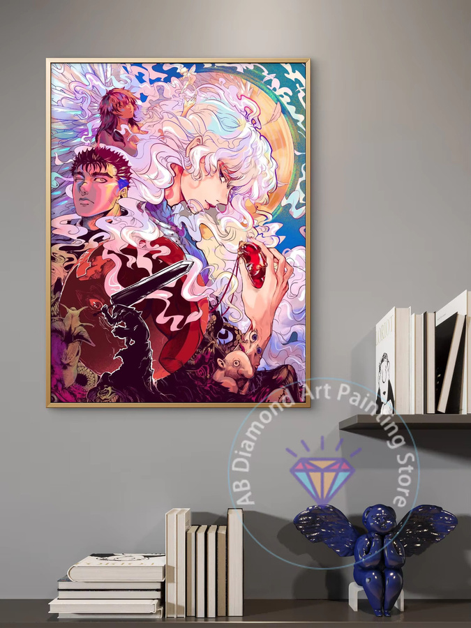 Potdemiel B-Berserk-k Anime Diamant-Stickerei Set 5D DIY Cartoon Kunstwerk in Multicolour für Kinder und Heimdekoration - Bild 2