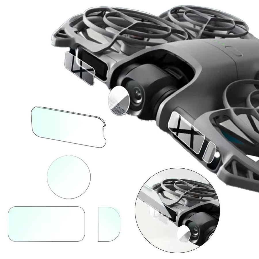 DJI Neo 2 Schutzfolien-Set: Gehärtetes Glas für das Objektiv sowie weiche Schutzfolien für Sensor und Anzeigebildschirm in Transparent - Bild 5