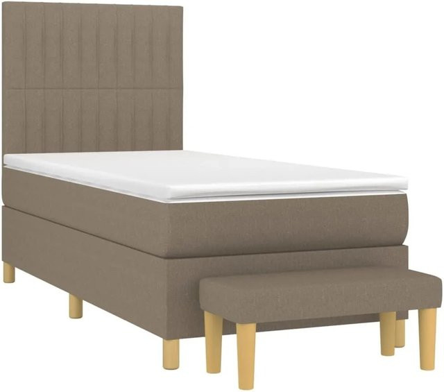 vidaXL Boxspringbett Hybrid mit Matratze Beige B: 90 cm, T: 190 cm - Bild 1