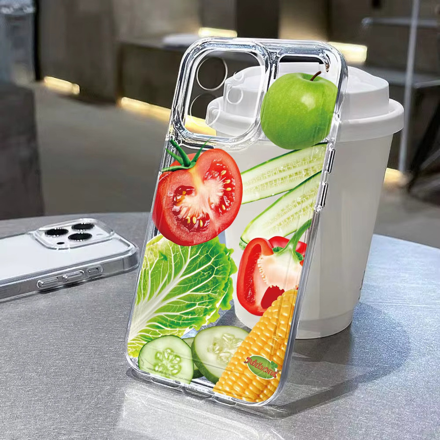 Transparente Silikon Handyhülle mit Gemüse und Obst Motiv für Apple iPhone 11 bis iPhone 17 Pro Max - Bild 2