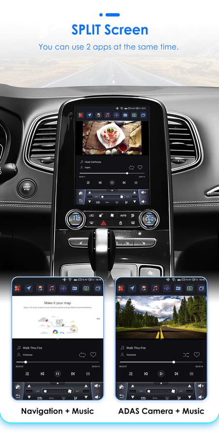 OSSURET Autoradio für Renault Scenic 2013–2024 mit 9,7 Zoll Bildschirm, GPS-Navigation, Carplay und Android Auto, 2 DIN, Schwarz - Bild 4
