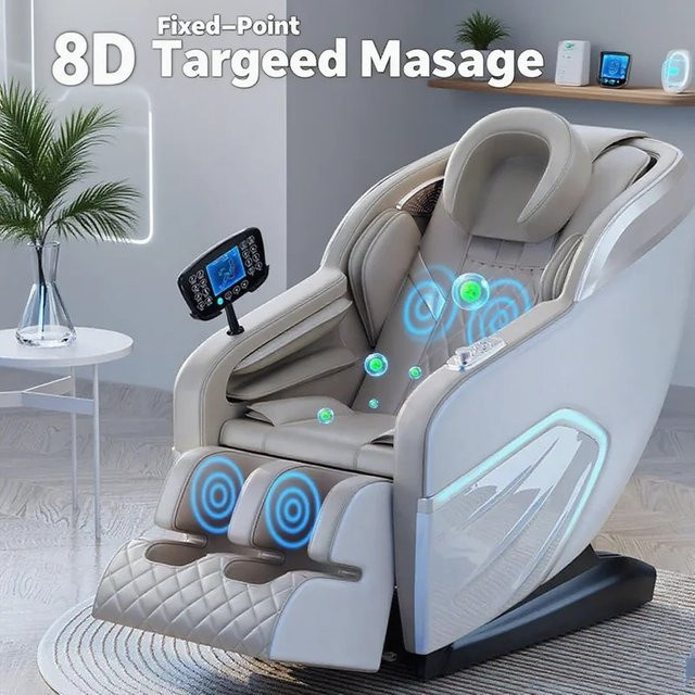 CHUNUAN Elektrischer Massage-Liegestuhl mit 8D Fixpunkt-Technologie und Zero Gravity Shiatsu Funktion in Schwarz - Bild 1