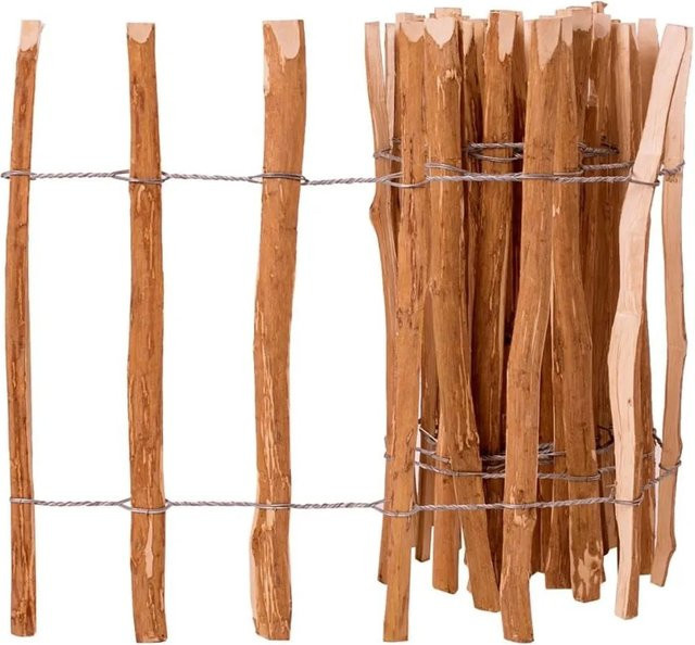 vidaXL Palisadenzaun aus Haselnussholz, Farbe: Braun, H x B: 60 x 500 cm - Bild 1